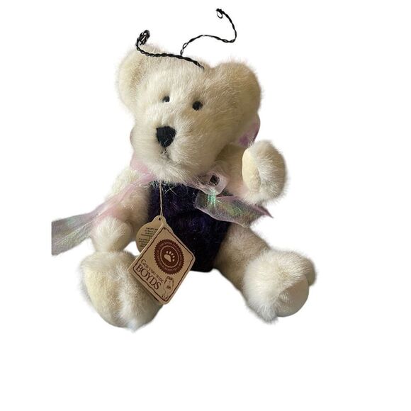 Boyds Bears Kids White & Purple Flora B. Flutterby Stuffed Plush Toy - Picture 4 of 13